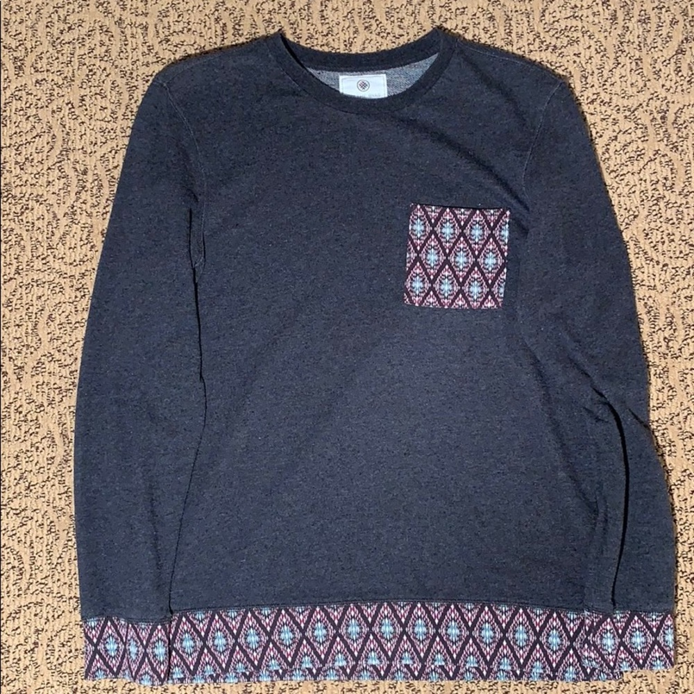 Grey Sweatshirt with Pattern Accents
